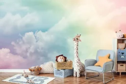 Fototapeta: Puszyste chmury w tęczowych kolorach