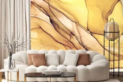 Fototapeta: Płynny marmur w żółtych i pomarańczowych kolorach