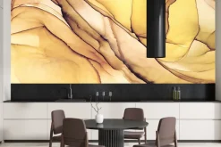 Fototapeta: Płynny marmur w żółtych i pomarańczowych kolorach