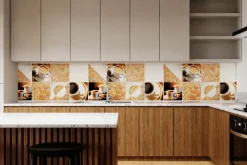 Fototapeta: Płytki w kształcie kwadratu z filiżankami kawy