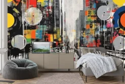 Fototapeta: Płyty winylowe w stylu grunge