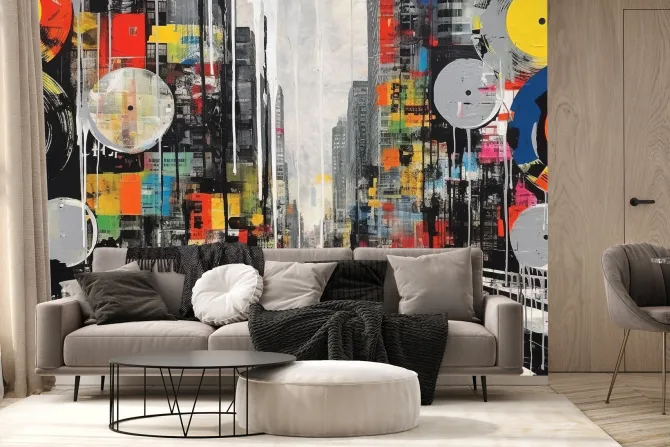 Fototapeta: Płyty winylowe w stylu grunge