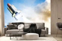 Fototapeta: Rakieta lecąca w kosmos