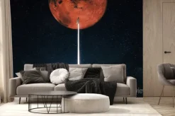 Fototapeta: Rakieta startująca w stronę planety mars