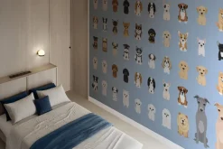 Fototapeta: Rasowe psy na niebieskim tle