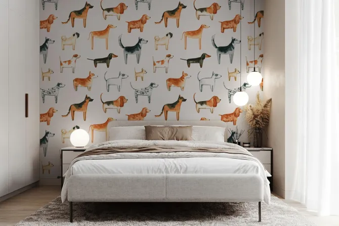 Fototapeta: Rasowe psy na białym tle