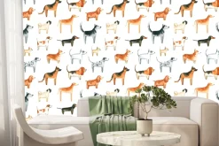 Fototapeta: Rasowe psy na białym tle