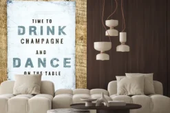 Fototapeta: Ręcznie malowane rocznika plakaty motywacyjne. pić i tańczyć.