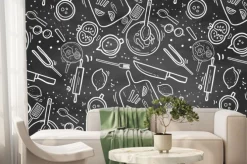 Fototapeta: Ręcznie rysowane tablica do gotowania wzór