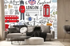 Fototapeta: Ręcznie rysowane elementy londynu