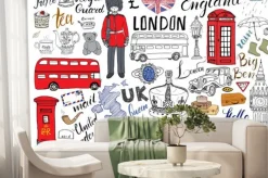 Fototapeta: Ręcznie rysowane elementy londynu