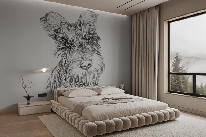 Fototapeta: Realistyczny portret psa rasy szkocki terier