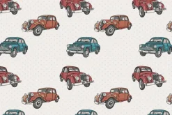 Fototapeta: Retro auta na tle w kropki