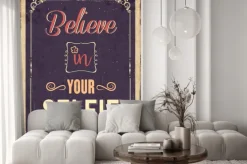 Fototapeta: Retro metalu znak "uwierz w selfie"