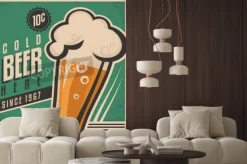 Fototapeta: Retro plakat piwa