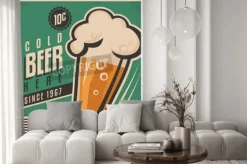 Fototapeta: Retro plakat piwa
