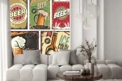 Fototapeta: Retro wektor piwa zestaw znaków