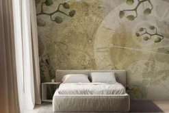 Fototapeta: Retro zegary wśród kwiatów storczyka