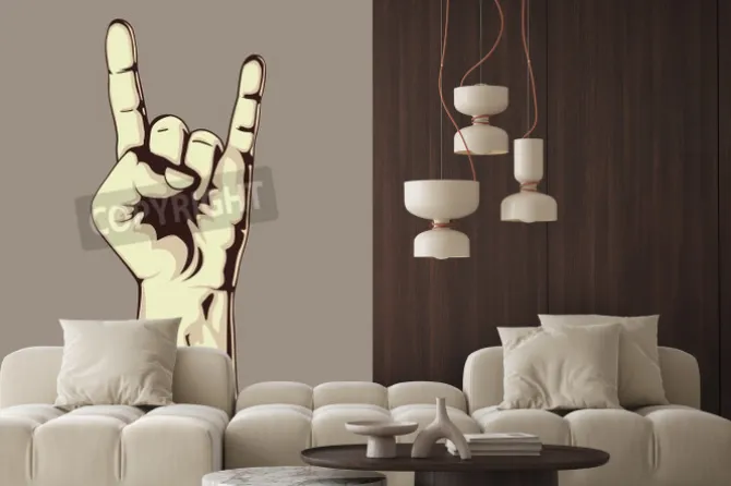 Fototapeta: Ręka w skale znak. vintage ilustracji wektorowych.