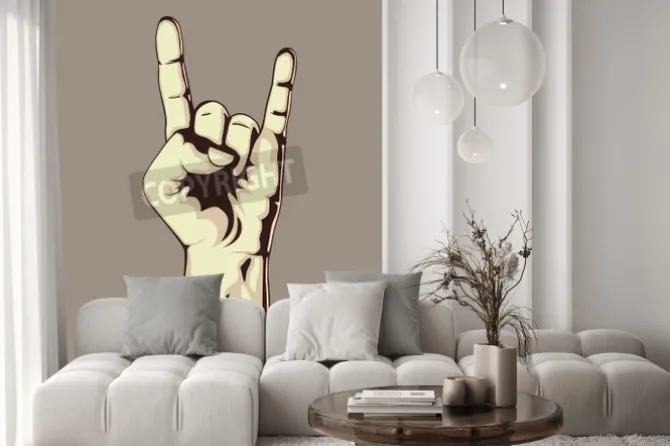 Fototapeta: Ręka w skale znak. vintage ilustracji wektorowych.