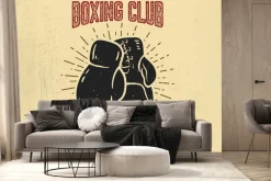 Fototapeta: Rękawice bokserskie na żółtym tle