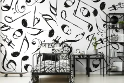 Fototapeta: Różnorodne nuty muzyczne