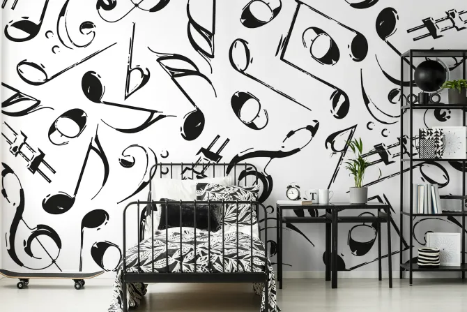 Fototapeta: Różnorodne nuty muzyczne