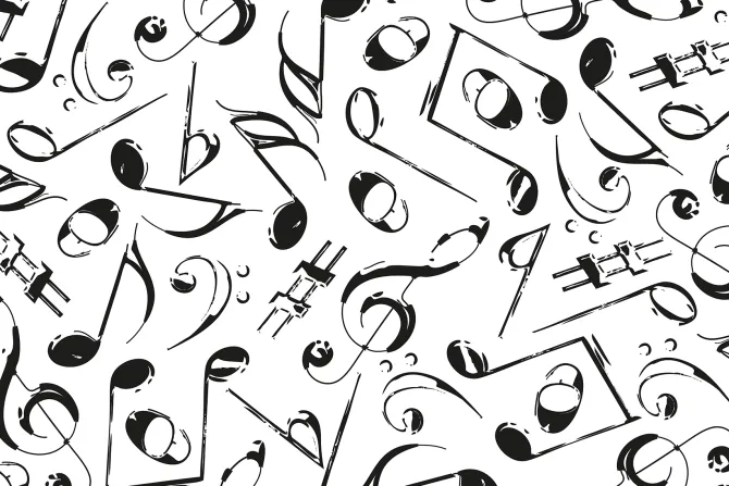 Fototapeta: Różnorodne nuty muzyczne