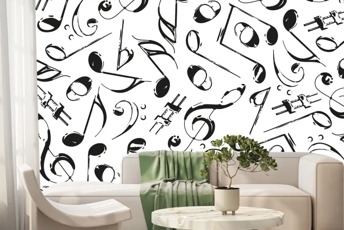 Fototapeta: Różnorodne nuty muzyczne