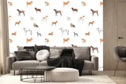 Fototapeta: Różnorodne rasowe psy na białym tle