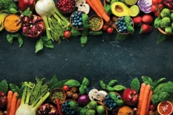 Fototapeta: Różnorodne warzywa i owoce z nasionami