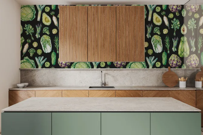 Fototapeta: Różnorodne warzywa na czarnym tle