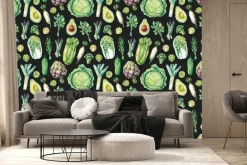 Fototapeta: Różnorodne warzywa na czarnym tle