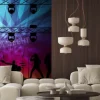 Fototapeta: Rock band vector background with neon lights and people