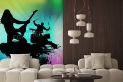 Fototapeta: Rock band w abstrakcyjnym tle, ilustracji wektorowych