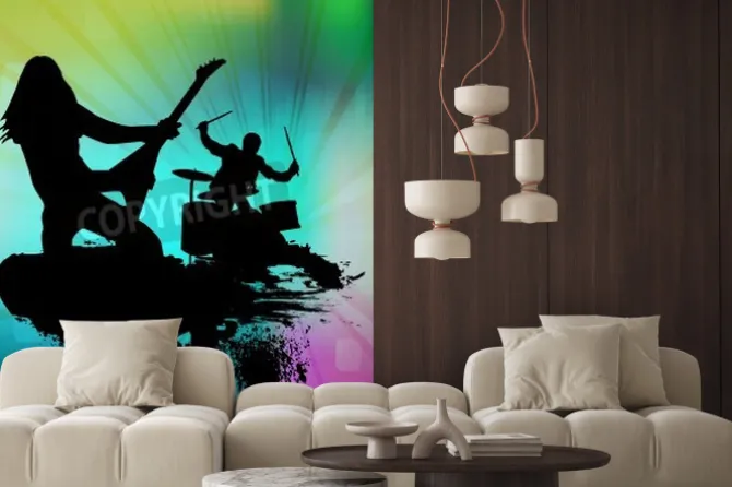 Fototapeta: Rock band w abstrakcyjnym tle, ilustracji wektorowych