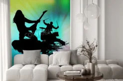 Fototapeta: Rock band w abstrakcyjnym tle, ilustracji wektorowych