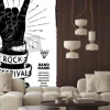 Fototapeta: Rock festival poster. rock and roll znak ręką