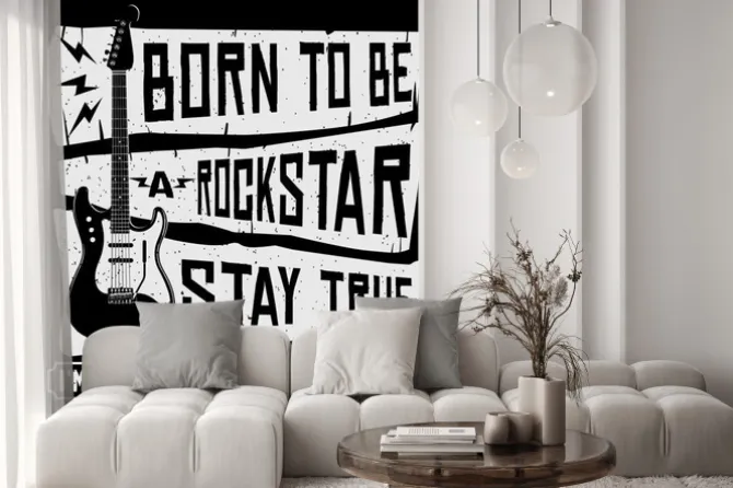 Fototapeta: Rock music festival vector t shirt lub ilustracja plakatu