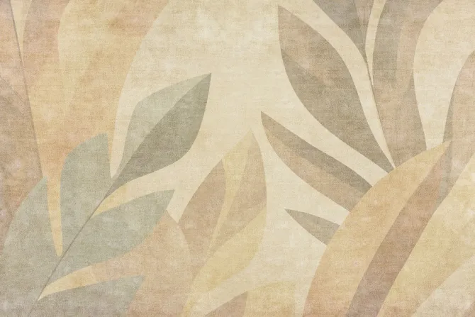 Fototapeta: Roślinny wzór liście na teksturowym tle