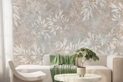 Fototapeta: Rośliny i liście na betonowym tle