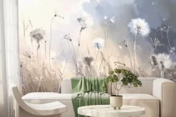 Fototapeta: Rośliny i trawy w stylu malunku z rozmytym naturalnym tłem