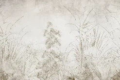 Fototapeta: Rośliny tropikalne na tle beżowo szarego betonu