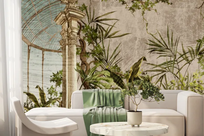 Fototapeta: Rośliny tropikalne wśród kolumn