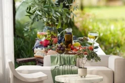 Fototapeta: Romantic italian lunch outside for a couple: copper pan with