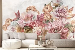 Fototapeta: Romantyczne kwiaty w stylu malunku nowoczesny wzór