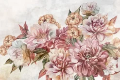 Fototapeta: Romantyczne kwiaty w stylu malunku nowoczesny wzór