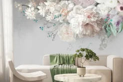 Fototapeta: Romantyczne kwiaty na jasnym tle