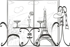 Fototapeta: Romantyczny szkic paryża w miejskim pejzażu