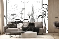 Fototapeta: Romantyczny szkic paryża w miejskim pejzażu